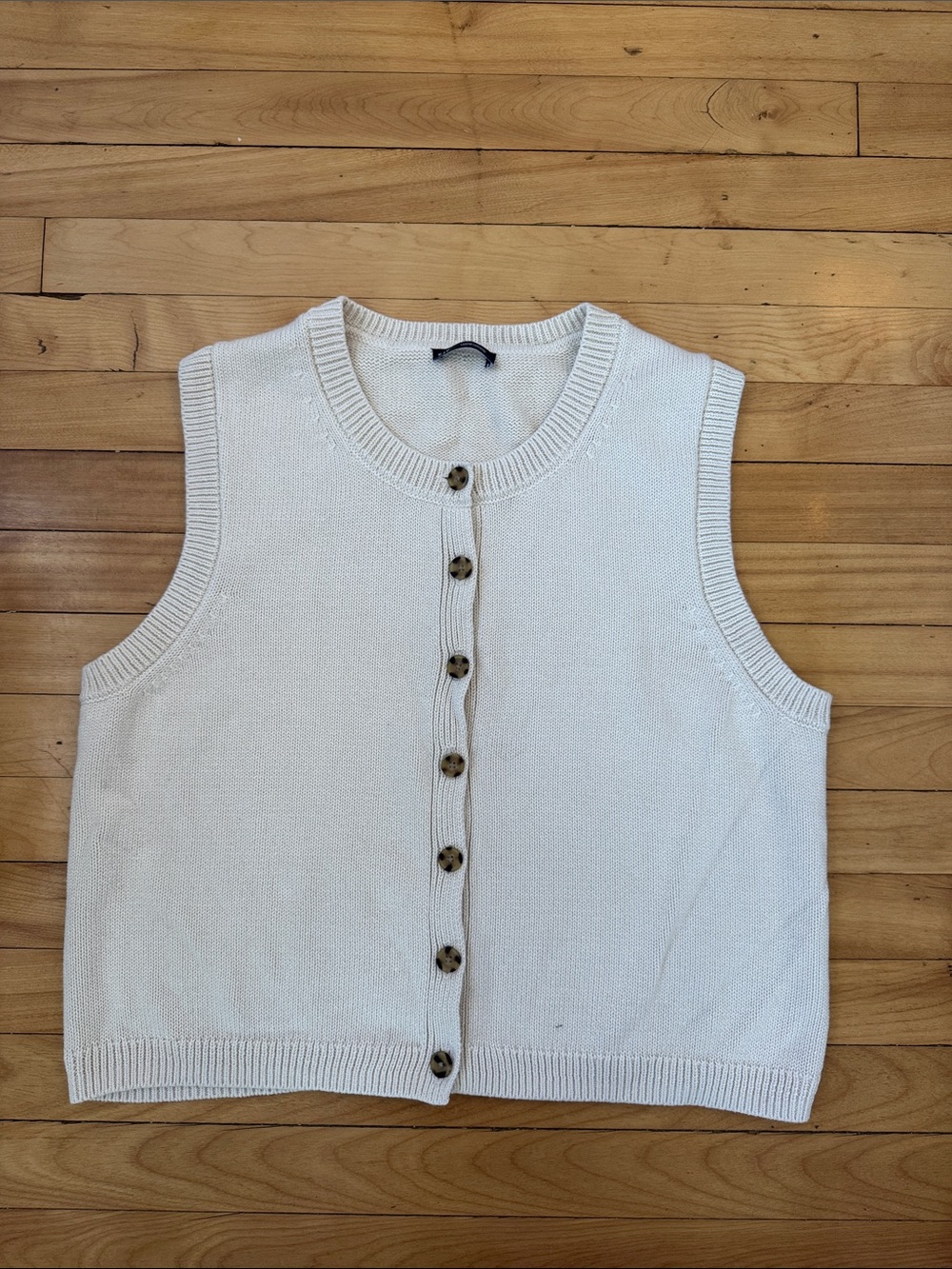 GAP Cream Button-Front Knit Vest